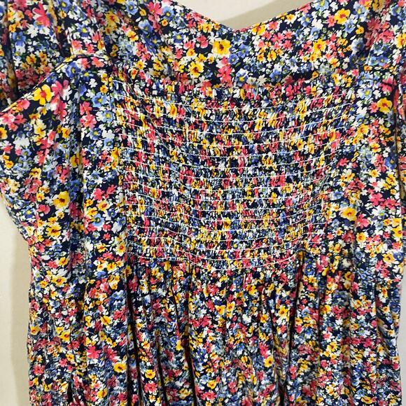 Old Navy Ditsy Floral Multicolor Tie Strap Cami Sundress with Pockets Sz L - Picture 7 of 12